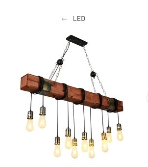 Veľké drevené závesné svetlo - 3