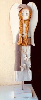 Drevený anjel, ručná práca 52 cm - 3