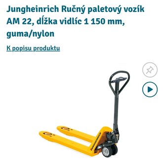 Predáme paletový vozík Jungheinrich

 - 3