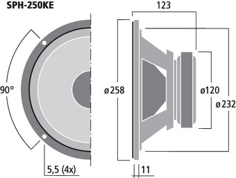 Bass/Subwoofer repro Monacor SPH-250KE alebo 300KE - 3