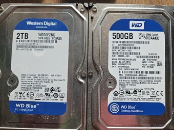 HDD 3.5 2tb, 500gb, 2.5 1tb, 60gb ssd - 3