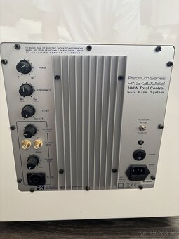 Predám subwoofer BK Electronics P12 300 FF – biely lesk - 3