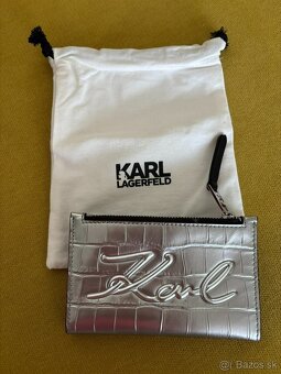 Kožená peňaženka Karl Lagerfeld K/SIGNATURE CROC FOLDED - 3