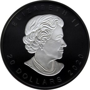 Strieborná minca Maple Leaf - pokovená čiernym rhodiom 1 Oz - 3