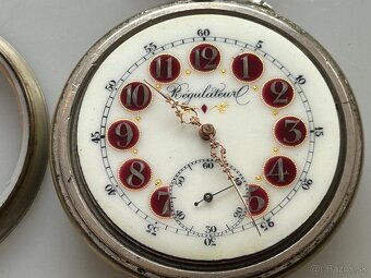 Velké 66mm železniční hodinky s lokomotivou Regulateur, 202g - 3