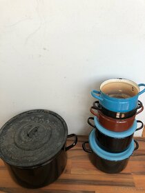 Starožitné hrnce, nádoby na varenie, vandlík - 3