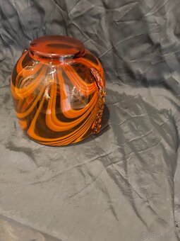 Nádherná Masívna, ťažká vintage sklenená váza . - 3