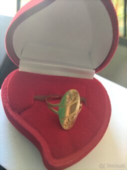 zlatý prsteň 14 karatový s puncom - 3