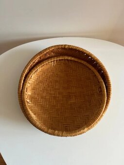 2 ks staré ratanové misky - 3