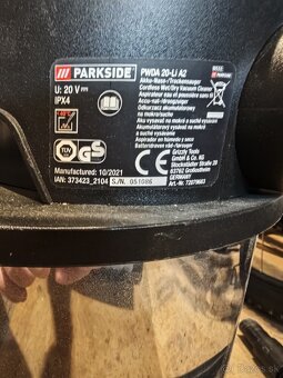 Aku Parkside stavebný vysávač na mokré aj suché vysávanie - 3