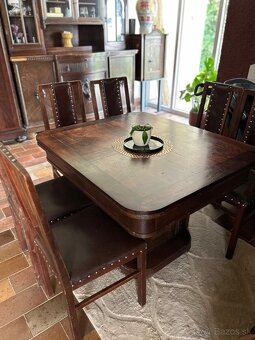 Starožitny stôl + 6 stoličiek - 3