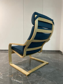 Relaxačné drevené kreslo tyrkysové - 3