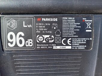 Predám elektrickú kosačku Parkside 1800w - 3
