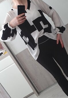 Čierno-biela blúzka v.L/XL - 3