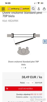 Dvere interiérové pravé 70 plné nové - 3