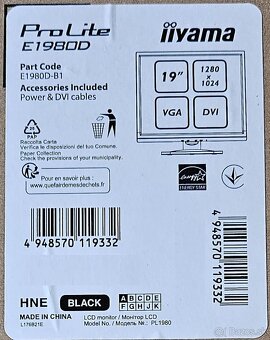 iiyama ProLite E1980D-B1 19" monitor (novy, zaruka) - 3