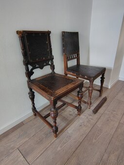 Historické drevené stoličky – set 2 ks - 3