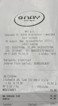 Slúchadlá JBL Tune 310 USB-C (JBLT310CWHT) biela - 3