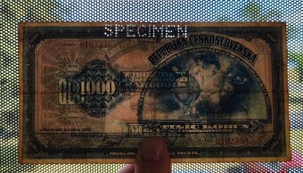 1000 kč, 1932, seria A, SPECIMEN, Československo - - 3
