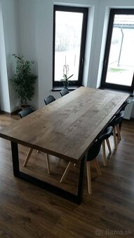 Dubový loftový stôl, moderný - 3