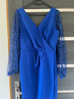 Modré spoločenské šaty 40/L - 3