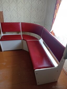 Kuchynská rohová lavica retro, červená - 3