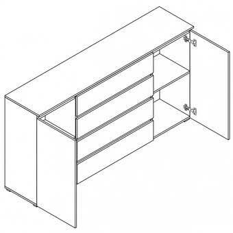 Biela komoda Cosmo 06 184x97x41 - 3
