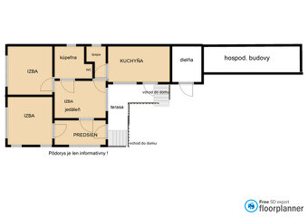 Na predaj tehlový 3 izb . dom v Rúbani - pozemok 2592 m2 pr - 3