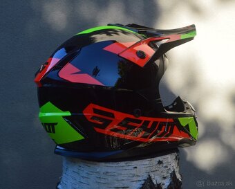 prilba helma okulare mx enduro shot fluo žltá oranžová lak - 3