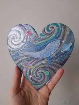 Akryl na plátne, veľryba, vesmír - 3