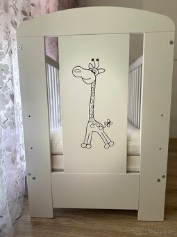 Detská postieľka SAFARI ŽIRAFA biela - nastaviteľná - 3