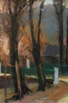 Géza Rónai – vzácny pastel na kartóne, 68 × 56 cm - 3