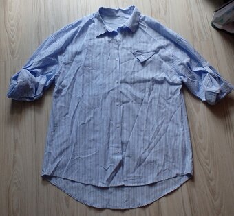 Bielo modro pásikavá košeľová blúzka, v. XL/XXL - 3