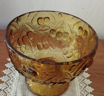 Sklenená misa-R.Schrötter- "Čerešňe" - 3