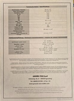 Subwoofer Ground Zero GZPW 12 limited - 3