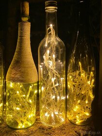 Sklenená dekoračná fľaša so svetlom - 3