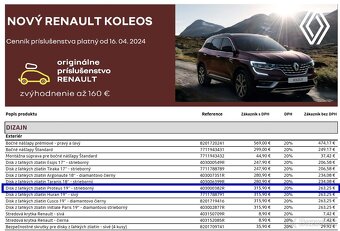 Predám 4x 19” originál disky Renault Proteus + TPMS - 3