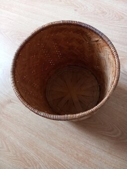 Stará prútená/lyková nádoba, košík 23x18,5 cm - 3