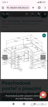 Poschodová posteľ s dvomi pisacimi stolikmi - 3