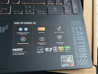 Nepoužity Asus TUF gaming FA507 - 15” LCD - 3
