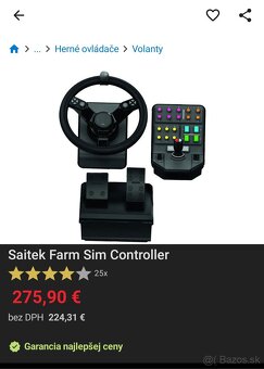 Predám Saitek Farm Sim Controller - 3