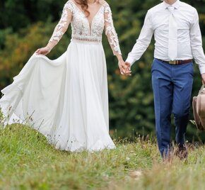 Svadobné šaty s 3D čipkou Milla Nova 36/38 boho - 3
