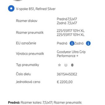 Kompletná sada zimných pneu aj na diskoch 17" V-spoke - 3