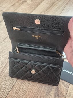 Nová luxusná kabelka CHANEL WOC kožená caviar čierna - 3