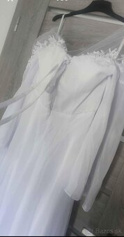 Snehobiele tehotenské svadobné šaty nové - 3