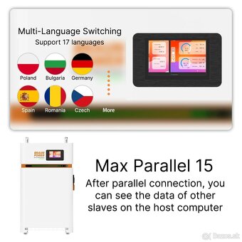 Solárna batéria,úložisko LiFePO4,16 kWh,8000+cyklov,51,2V - 3