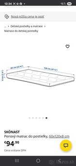 Detska postielka s matracom Ikea - 3