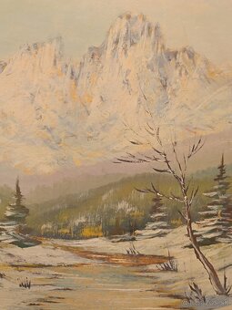 Obraz Jan Boža Pospíšil,Vysoké Tatry Gerlach1947,olej 61x71 - 3