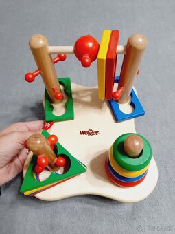 Drevené hračky/puzzle na motoriku 6/kus - 3