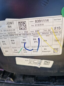 Bmw x5 r.v 2015 tapacir dveri komplet+zadne sedačky - 3